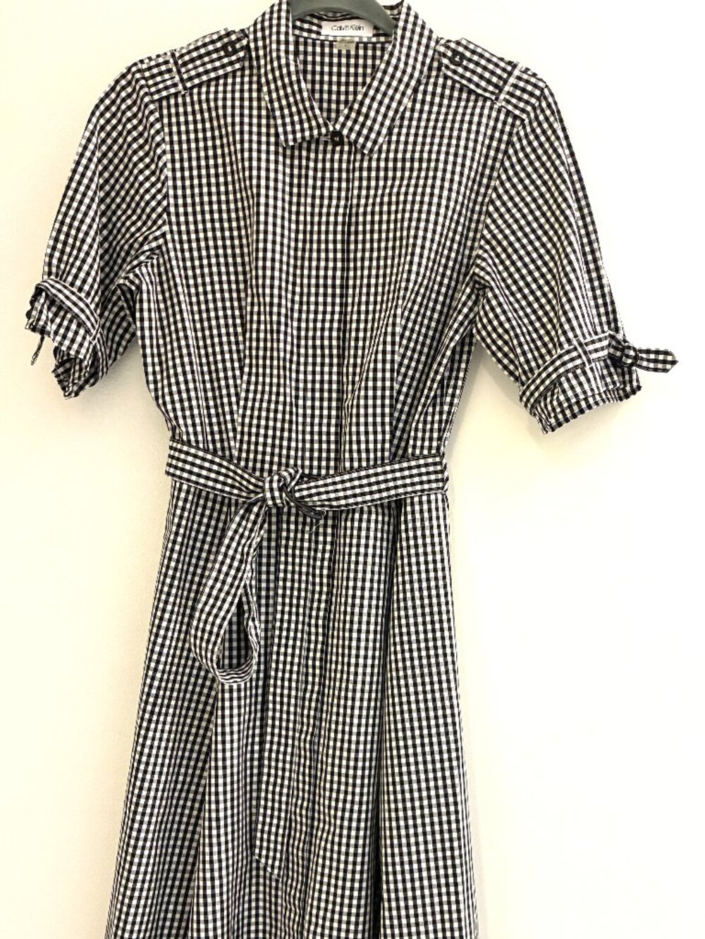 Calvin Klein Mini-Gingham Check Shirtdress